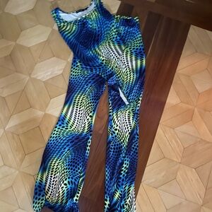 Vibrant Blue and Green Women's two piece set